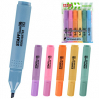 Набор текстовыделителей 6 ПАСТЕЛЬНЫХ ЦВЕТОВ, АССОРТИ, STAFF College "STICK PASTEL", линия письма 1-4 мм, скошенный наконечник, 152532 Набор текстовыделителей 6 ПАСТЕЛЬНЫХ ЦВЕТОВ, АССОРТИ, STAFF College "STICK PASTEL", линия письма 1-4 мм, скошенный наконечник, 152532