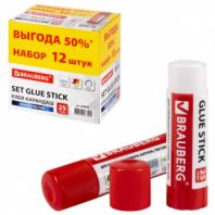 Клей-карандаш 25 г ВЫГОДНАЯ УПАКОВКА, КОМПЛЕКТ 12 штук, BRAUBERG, 229470 Клей-карандаш 25 г ВЫГОДНАЯ УПАКОВКА, КОМПЛЕКТ 12 штук, BRAUBERG, 229470