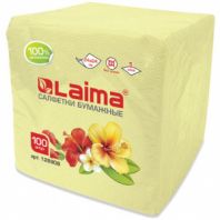 Салфетки бумажные 100 штук, 24х24 см, LAIMA, жёлтые (пастельный цвет), 100% целлюлоза, 126908 Салфетки бумажные 100 штук, 24х24 см, LAIMA, жёлтые (пастельный цвет), 100% целлюлоза, 126908