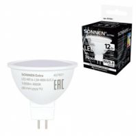 Лампа светодиодная SONNEN EXTRA, 12 (110) Вт, GU5.3, софит, нейтральный белый, 30000 ч, LED MR16-GU5.3-12W-4000, 457921