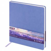 Скетчбук, слоновая кость 140 г/м2 200х200 мм, 80 л., КОЖЗАМ, резинка, BRAUBERG ART CLASSIC, пастель сиреневый, 116881 Скетчбук, слоновая кость 140 г/м2 200х200 мм, 80 л., КОЖЗАМ, резинка, BRAUBERG ART CLASSIC, пастель сиреневый, 116881