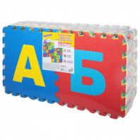 Коврик-пазл 2,4х1,2 м, мягкий, "Алфавит", 32 элемента, 30х30 см, толщина 1 см, ЮНЛАНДИЯ, 664657