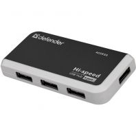 Хаб USB 2.0, 4 порта, порт для питания, черный, DEFENDER QUADRO INFIX, 83504 Хаб USB 2.0, 4 порта, порт для питания, черный, DEFENDER QUADRO INFIX, 83504