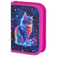 Пенал BRAUBERG, 1 отделение, полиэстер, 21х14 см, "Space cat", 273518