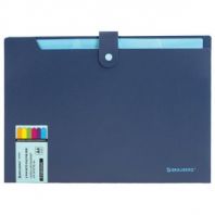 Папка-органайзер на кнопке 5 отделений, BRAUBERG "Extra", А4, синяя с голубым, 274096