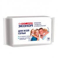 Салфетки влажные, 70 шт., ЭКОНОМ SMART, для всей семьи, 30024 Салфетки влажные, 70 шт., ЭКОНОМ SMART, для всей семьи, 30024
