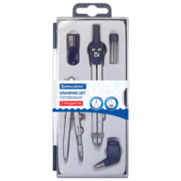 Готовальня BRAUBERG "Student Oxford", 5 предметов циркуль + кронциркуль, держатель, грифель, точилка, 210338 Готовальня BRAUBERG "Student Oxford", 5 предметов циркуль + кронциркуль, держатель, грифель, точилка, 210338