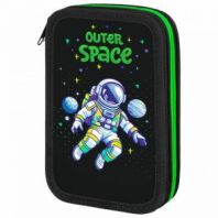 Пенал ПИФАГОР, 3 отделения, ламинированный картон, 19х11 см, "Outer space", 273488