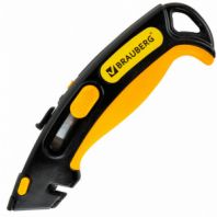 Нож универсальный мощный, BRAUBERG METALLIC PRO, автофиксатор, функция автовозврата, 238737 Нож универсальный мощный, BRAUBERG METALLIC PRO, автофиксатор, функция автовозврата, 238737