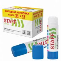 Клей-карандаш 15 г, ВЫГОДНАЯ УПАКОВКА, КОМПЛЕКТ 24 ШТУКИ, STAFF EVERYDAY, 273017 Клей-карандаш 15 г, ВЫГОДНАЯ УПАКОВКА, КОМПЛЕКТ 24 ШТУКИ, STAFF EVERYDAY, 273017
