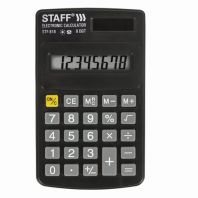 Калькулятор карманный STAFF STF-818 (102х62 мм), 8 разрядов, двойное питание, 250142 Калькулятор карманный STAFF STF-818 (102х62 мм), 8 разрядов, двойное питание, 250142
