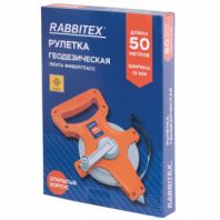 Рулетка геодезическая 50 м х 13 мм, лента фибергласс, открытый корпус, RABBITEX (РАББИТЕКС), 671368 Рулетка геодезическая 50 м х 13 мм, лента фибергласс, открытый корпус, RABBITEX (РАББИТЕКС), 671368
