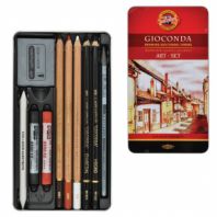 Набор художественный KOH-I-NOOR "Gioconda", 10 предметов, металлическая коробка, 8890000001PL Набор художественный KOH-I-NOOR "Gioconda", 10 предметов, металлическая коробка, 8890000001PL