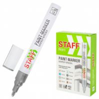 Маркер-краска лаковый (paint marker) 2-4 мм, СЕРЕБРИСТЫЙ, НИТРО-ОСНОВА, STAFF PROFIT, для любых поверхностей, 152580 Маркер-краска лаковый (paint marker) 2-4 мм, СЕРЕБРИСТЫЙ, НИТРО-ОСНОВА, STAFF PROFIT, для любых поверхностей, 152580