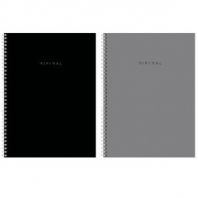 Тетрадь А4, 120 л., BRAUBERG, гребень, клетка, матовая ламинация, "Minimal Classic", 405640