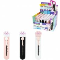 Нож канцелярский "Лапки", Cat Paw, 9 мм, автофиксатор, BRAUBERG HOBBY, в дисплее, 238346 Нож канцелярский "Лапки", Cat Paw, 9 мм, автофиксатор, BRAUBERG HOBBY, в дисплее, 238346