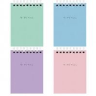 Блокнот МАЛЫЙ ФОРМАТ А7, 75х105 мм, 40 л., гребень, картон, клетка, BRAUBERG "Minimal Pastel", 116431
