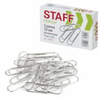 Скрепки STAFF "EVERYDAY", 28 мм, металлические, 100 шт., в картонной коробке, Россия, 220012 Скрепки STAFF "EVERYDAY", 28 мм, металлические, 100 шт., в картонной коробке, Россия, 220012
