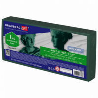 Пластилин скульптурный BRAUBERG ART CLASSIC, оливковый, 1 кг, мягкий, 106521 Пластилин скульптурный BRAUBERG ART CLASSIC, оливковый, 1 кг, мягкий, 106521