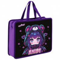 Папка на молнии с ручками ЮНЛАНДИЯ А4, 1 отделение, пластик, 80 мм, "Anime fan", 273362