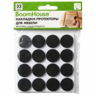 Накладки-протекторы для мебели ФЕТРОВЫЕ самоклеящиеся, d=20 мм, черные, КОМПЛЕКТ 32 шт., BOOMHOUSE (БУМХАУС), 701815 Накладки-протекторы для мебели ФЕТРОВЫЕ самоклеящиеся, d=20 мм, черные, КОМПЛЕКТ 32 шт., BOOMHOUSE (БУМХАУС), 701815