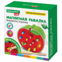 Сортер-рыбалка магнитный деревянный развивающий "Яблоко", BRAUBERG KIDS, 665244 Сортер-рыбалка магнитный деревянный развивающий "Яблоко", BRAUBERG KIDS, 665244