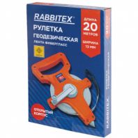 Рулетка геодезическая 20 м х 13 мм, лента фибергласс, открытый корпус, RABBITEX (РАББИТЕКС), 671366 Рулетка геодезическая 20 м х 13 мм, лента фибергласс, открытый корпус, RABBITEX (РАББИТЕКС), 671366