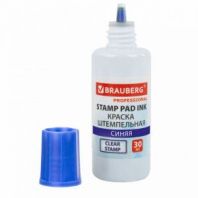 Краска штемпельная BRAUBERG PROFESSIONAL, clear stamp, синяя, 30 мл, на водной основе, 227981 Краска штемпельная BRAUBERG PROFESSIONAL, clear stamp, синяя, 30 мл, на водной основе, 227981