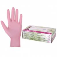 Перчатки нитриловые смотровые SFM Supersoft PINK, Германия, 100 пар (200 штук), размер 9-10, L (большой), розовые Перчатки нитриловые смотровые SFM Supersoft PINK, Германия, 100 пар (200 штук), размер 9-10, L (большой), розовые