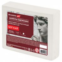 Пластилин скульптурный МЯГКИЙ БЕЛЫЙ "Секреты художника", 0,5 кг, BRAUBERG ART, 107491 Пластилин скульптурный МЯГКИЙ БЕЛЫЙ "Секреты художника", 0,5 кг, BRAUBERG ART, 107491