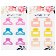 Крабы для волос НАБОР 6 шт., 2,5 см, soft touch, АССОРТИ, MONTE VITA (МОНТЕ ВИТА), 457029 Крабы для волос НАБОР 6 шт., 2,5 см, soft touch, АССОРТИ, MONTE VITA (МОНТЕ ВИТА), 457029