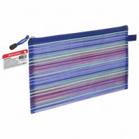 Папка-конверт на молнии формат B5+ (310х220 мм), сетчатая ткань, BRAUBERG "Stripes", 224047 Папка-конверт на молнии формат B5+ (310х220 мм), сетчатая ткань, BRAUBERG "Stripes", 224047