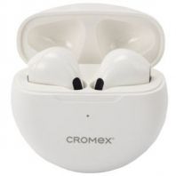 Наушники беспроводные TWS вкладыши с микрофоном CROMEX (КРОМЕКС) EP-T28W, Bluetooth 5.4, белые, 514121