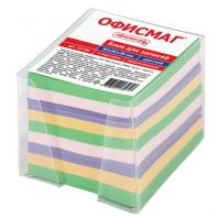Блок для записей в боксе, 9х9х9 см, плотность 80 г/м2, цветной, ОФИСМАГ, 127799
