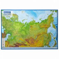 Карта России физическая 101х70 см, 1:8,5М, с ламинацией, интерактивная, европодвес, BRAUBERG, 112392 Карта России физическая 101х70 см, 1:8,5М, с ламинацией, интерактивная, европодвес, BRAUBERG, 112392