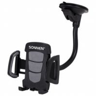 Держатель для телефона в авто на стекло SONNEN, зажим 50-100 мм, вращение 360°, 354921 Держатель для телефона в авто на стекло SONNEN, зажим 50-100 мм, вращение 360°, 354921