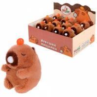 Игрушка пищалка мягкая "Капибара со жвачкой", высота 11 см, WOOZOO (ВУЗУ), 666198