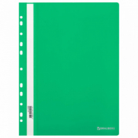 Скоросшиватель пластиковый с перфорацией BRAUBERG EXTRA, А4, 140/180 мкм, зеленый, 272896