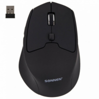 Мышь беспроводная SONNEN V33, USB, 800/1200/1600 dpi, 6 кнопок, оптическая, черная, SOFT TOUCH, 513517 Мышь беспроводная SONNEN V33, USB, 800/1200/1600 dpi, 6 кнопок, оптическая, черная, SOFT TOUCH, 513517