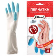 Перчатки МНОГОРАЗОВЫЕ виниловые SUPER КОМФОРТ, гипоаллергенные, размер 7-8, M (средний), вес 88 г, Komfi, ADM, 25590 Перчатки МНОГОРАЗОВЫЕ виниловые SUPER КОМФОРТ, гипоаллергенные, размер 7-8, M (средний), вес 88 г, Komfi, ADM, 25590