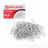 Скрепки большие 50 мм, BRAUBERG, оцинкованные, 50 шт., в картонной коробке, 227589 Скрепки большие 50 мм, BRAUBERG, оцинкованные, 50 шт., в картонной коробке, 227589