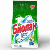 Стиральный порошок автомат 9 кг, БИОЛАН "Белые цветы" Стиральный порошок автомат 9 кг, БИОЛАН "Белые цветы"