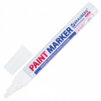 Маркер-краска лаковый (paint marker) 4 мм, БЕЛЫЙ, НИТРО-ОСНОВА, алюминиевый корпус, BRAUBERG PROFESSIONAL PLUS, 151444 Маркер-краска лаковый (paint marker) 4 мм, БЕЛЫЙ, НИТРО-ОСНОВА, алюминиевый корпус, BRAUBERG PROFESSIONAL PLUS, 151444