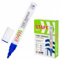 Маркер-краска лаковый (paint marker) 2-4 мм, СИНИЙ, НИТРО-ОСНОВА, STAFF PROFIT, для любых поверхностей, 152581 Маркер-краска лаковый (paint marker) 2-4 мм, СИНИЙ, НИТРО-ОСНОВА, STAFF PROFIT, для любых поверхностей, 152581