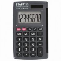 Калькулятор карманный STAFF STF-6248 (104х63 мм), 8 разрядов, двойное питание, 250284 Калькулятор карманный STAFF STF-6248 (104х63 мм), 8 разрядов, двойное питание, 250284