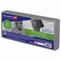 Пластилин скульптурный BRAUBERG ART CLASSIC, серый, 1 кг, мягкий, 106520 Пластилин скульптурный BRAUBERG ART CLASSIC, серый, 1 кг, мягкий, 106520