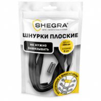 Шнурки плоские эластичные ЧЕРНЫЕ, длина 100 см, ширина 6 мм, 2 капсулы черного цвета, SHEGRA (ШЕГРА), 701713 Шнурки плоские эластичные ЧЕРНЫЕ, длина 100 см, ширина 6 мм, 2 капсулы черного цвета, SHEGRA (ШЕГРА), 701713