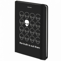 Блокнот с резинкой в клетку 96 л., А5, 145х203 мм, твердая обложка, BRAUBERG, "Aliens", 113722 Блокнот с резинкой в клетку 96 л., А5, 145х203 мм, твердая обложка, BRAUBERG, "Aliens", 113722