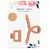 Крабы для волос НАБОР 3 шт., 4 см / 5 см / 11 см, soft touch, коричневый, MONTE VITA (МОНТЕ ВИТА), 457031 Крабы для волос НАБОР 3 шт., 4 см / 5 см / 11 см, soft touch, коричневый, MONTE VITA (МОНТЕ ВИТА), 457031