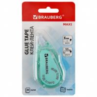 Клей-лента BRAUBERG MAXI, 6 мм х 15 м, корпус зеленый, блистер, 273029 Клей-лента BRAUBERG MAXI, 6 мм х 15 м, корпус зеленый, блистер, 273029